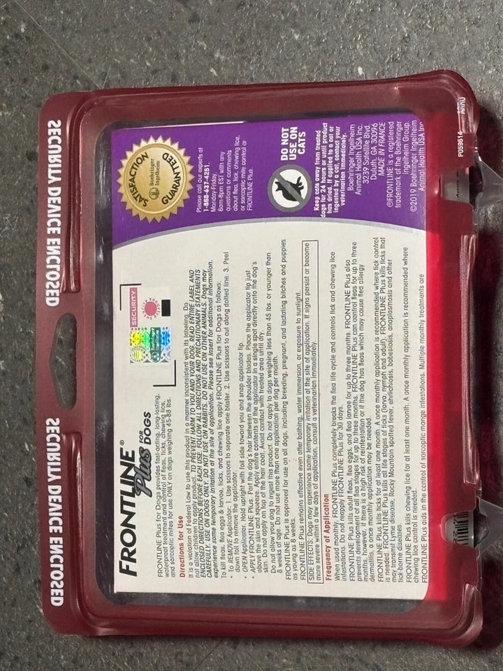 Frontline Plus For Dogs 45 to 88 LBS 6 Doses 6 Month Supply