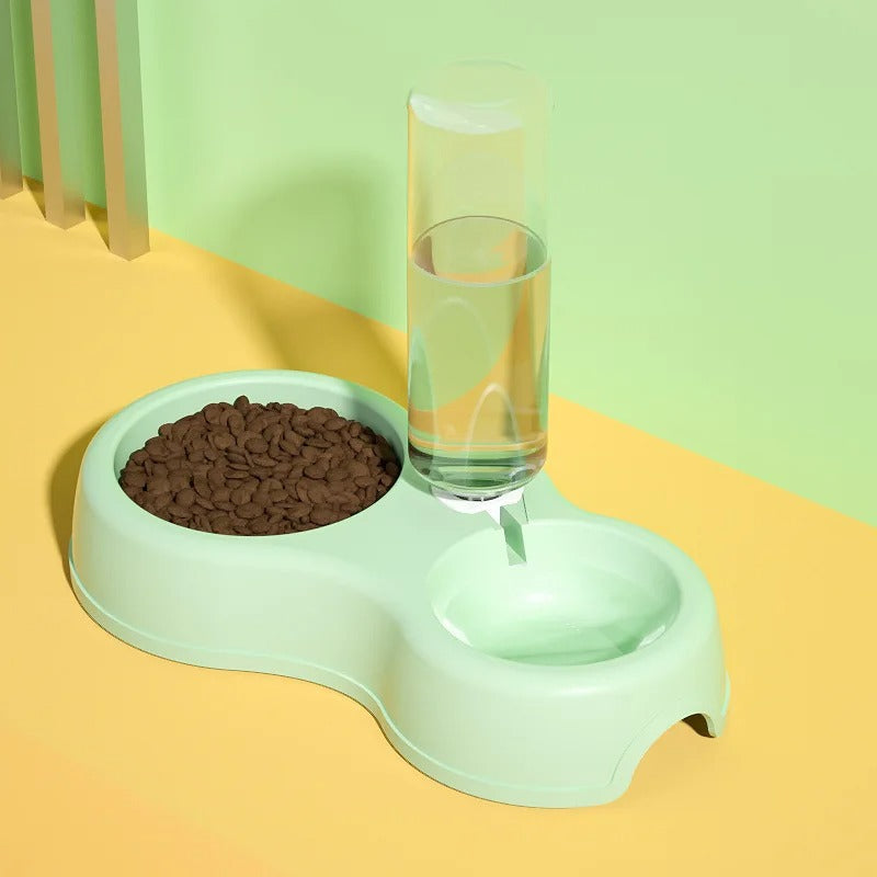 Pet Automatic Water Dispenser With Drinking Bottle Dog Cat Double Bowl Water Fountain For Eating Drinking Dog Supplies