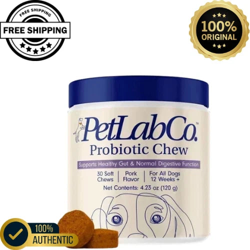 Pet Lab Co. Probiotic Chews for Dogs – Pork Flavor, 30 Soft Chews (120g) – NEW