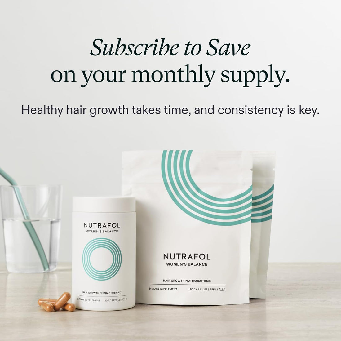 Nutrafol Women's Balance Hair Growth Supplements, Ages 45 and Up, Clinically Proven for Visibly Thicker Hair and Scalp Coverage, Dermatologist...